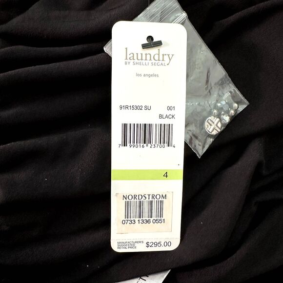 Laundry by Shelli Segal Black One-Shoulder Mini Dress Size 4 NWT $295 Nordstrom - Picture 5 of 8